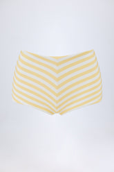 Mid-Rise Hotpants in Lemon Yellow Stripe